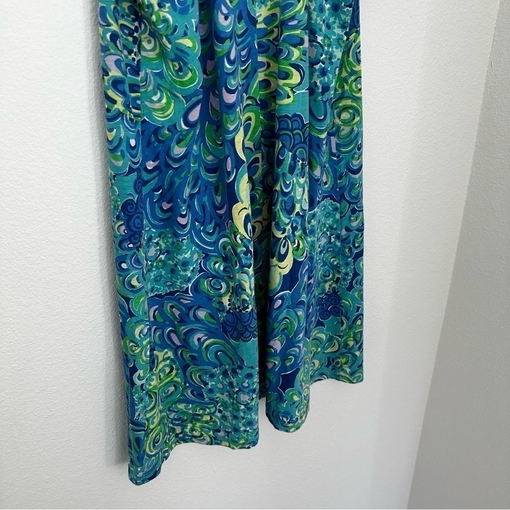 Lilly Pulitzer Melle Racerback Dress 100% Cotton Lagoon Green Blue Size S Women - Picture 7 of 10